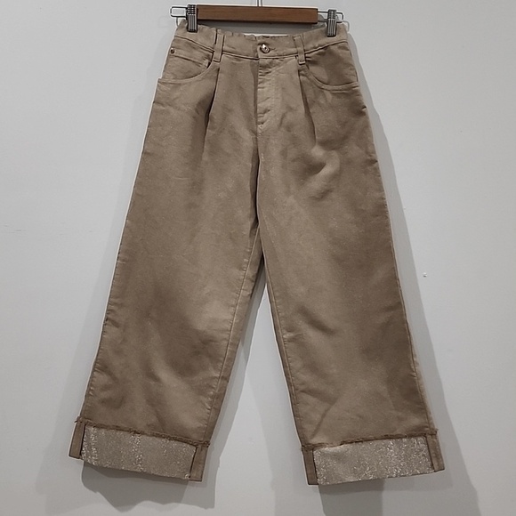 Brunello Cucinelli Other - Brunello Cucinelli Kids Turn-Up Wide Leg Jeans